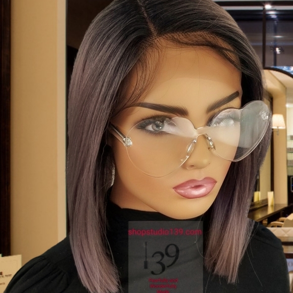 Mauve human  hair lace front  wig - Picture 2 of 3